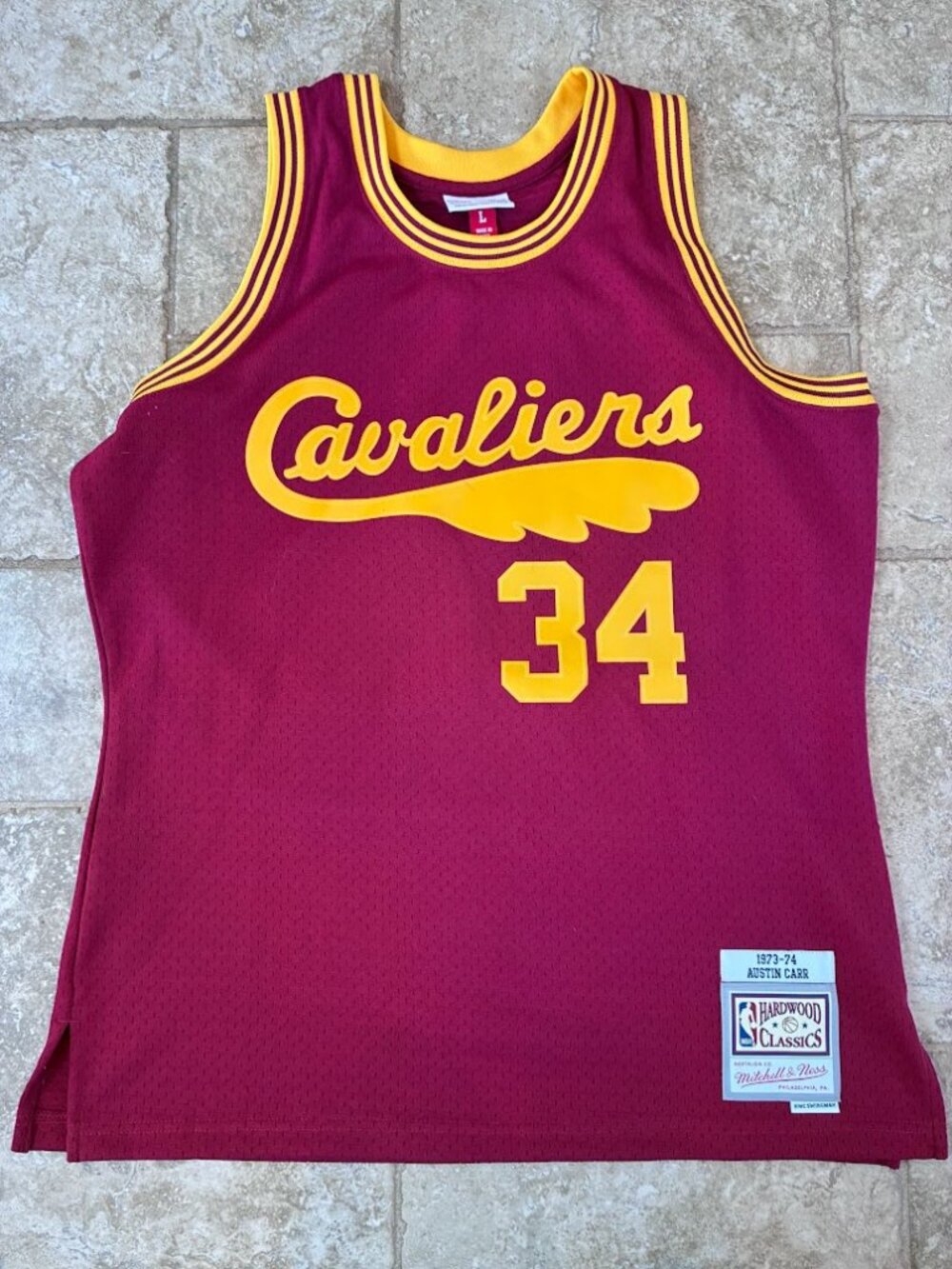 Men's Austin Carr Wine Cleveland Cavaliers 1973/74 Hardwood Classics Swingman